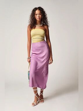 urban outfitter satin maxi skirt